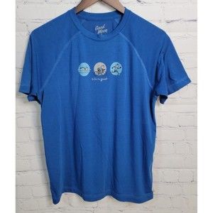 Good Move by Life is Good Blue T-shirt size Sm Swimming Biking Running